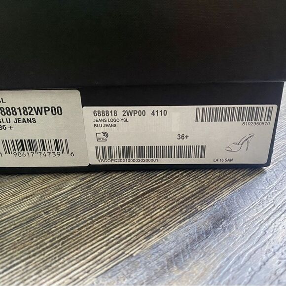 [YSL] logo denim mules RARE BNIB - Picture 6 of 11